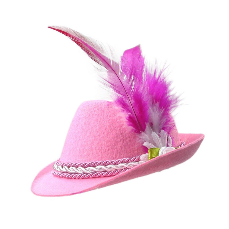 Oktoberfest Costume Mini Pink Hat - Apparel-Costumes, German, Hats, Hats-Hair Accessories, Hats-Hair Clip, Hats-Mini, Hats-Party, New Products, NP Upload, PS-Party Supplies, Under $10, Yr-2017