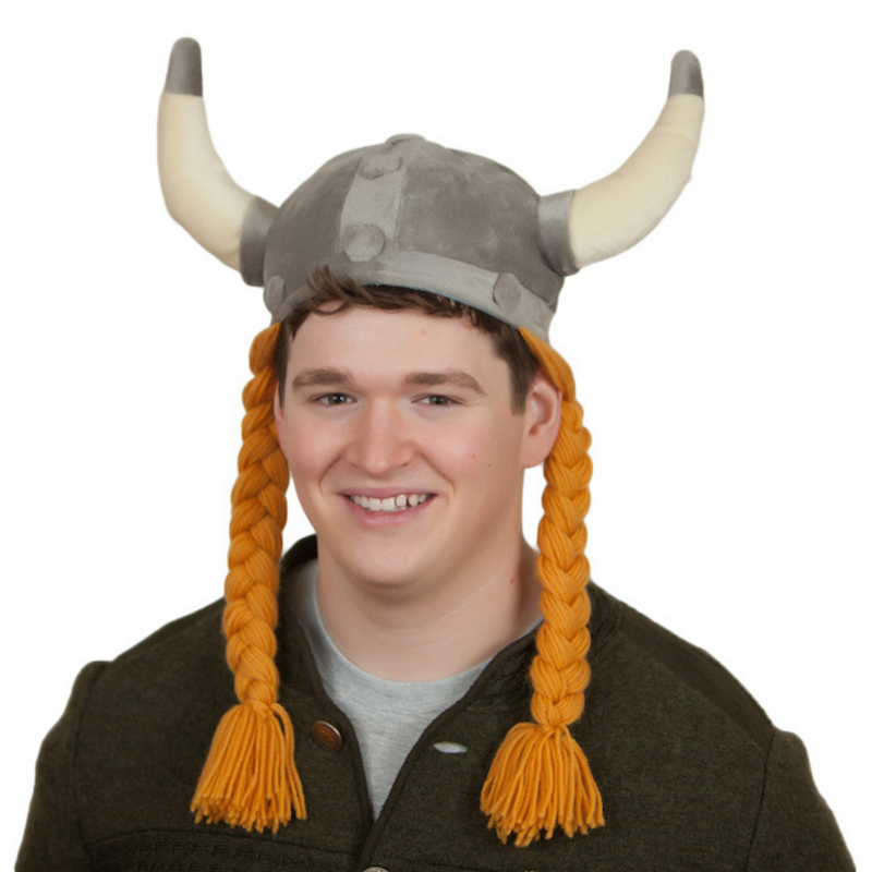 Cloth Viking Helmet with Braids Oktoberfest Costume Idea