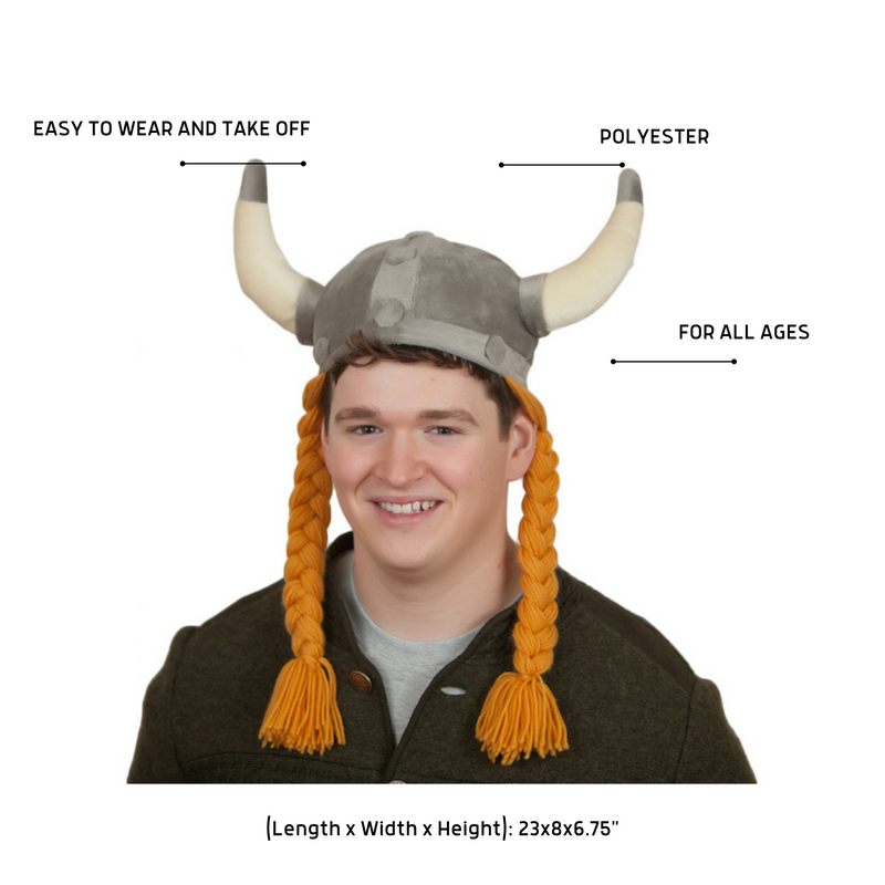 Cloth Viking Helmet with Braids Oktoberfest Costume Idea