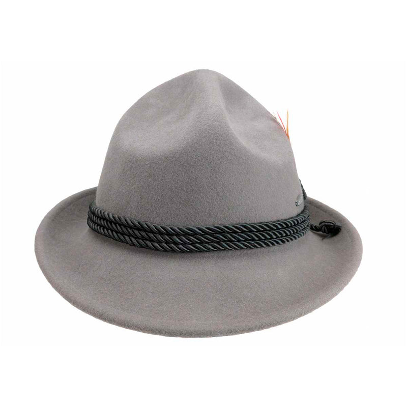 German Bavarian Style 100% Wool Gray Hat