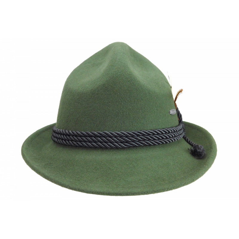 German Bavarian Style 100% Wool Green Hat