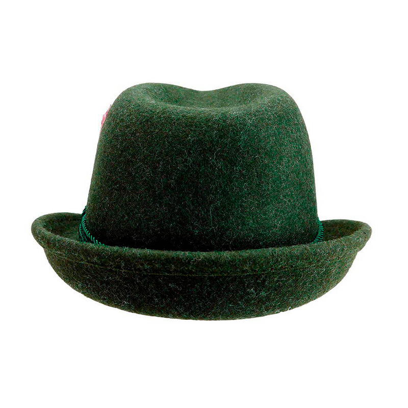 German Alpine Style Green 100% Wool Oktoberfest Hat