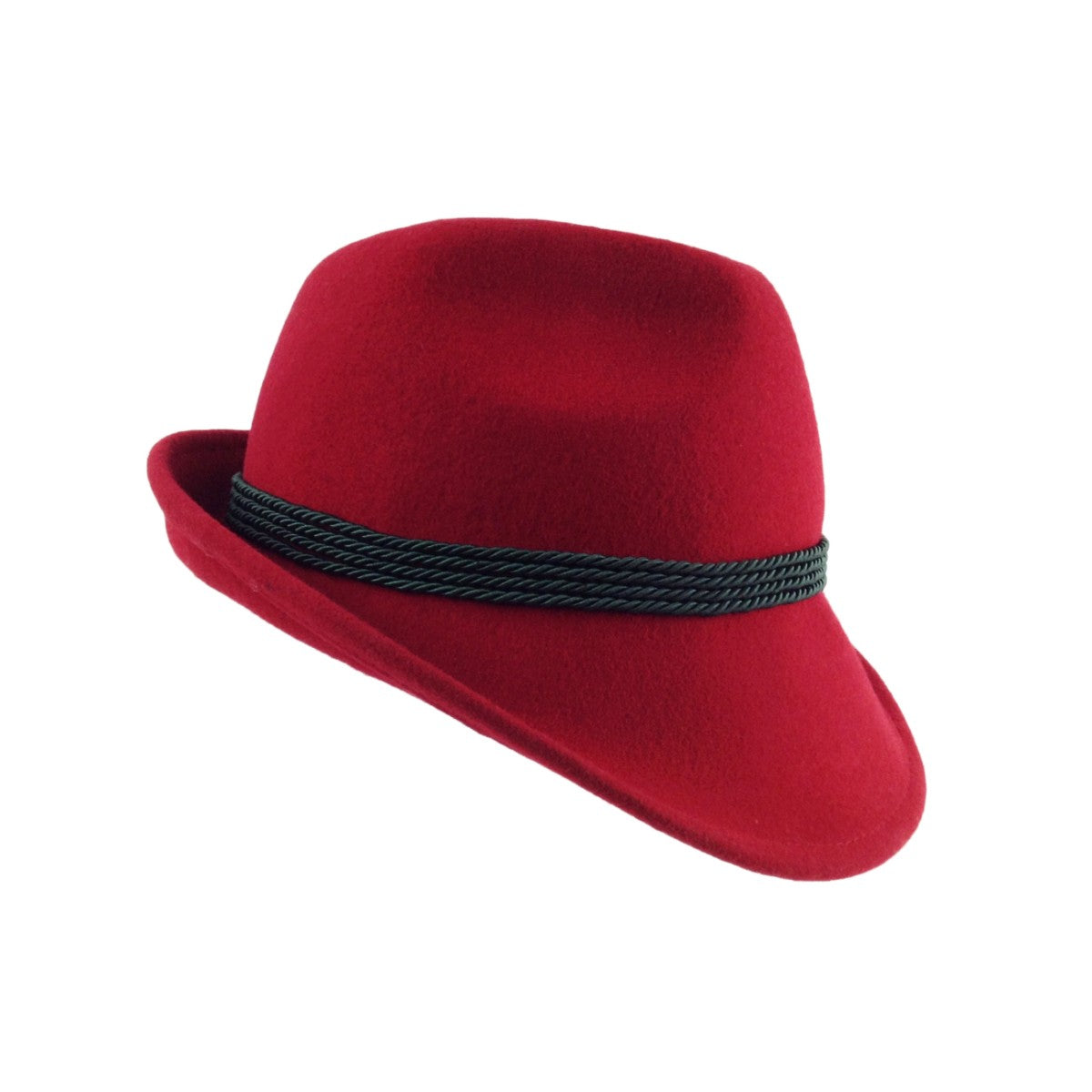German Tyrol Hat Octoberfest Lodenhut Alpine Red Feather Size 48 VTG Scandi Felt Amazon.com: Traditional German Bavarian Red Felt Fedora for  main image 3