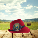 Oktoberfest German Hat Pin Deluxe Peacock & Blue Hat Feathers