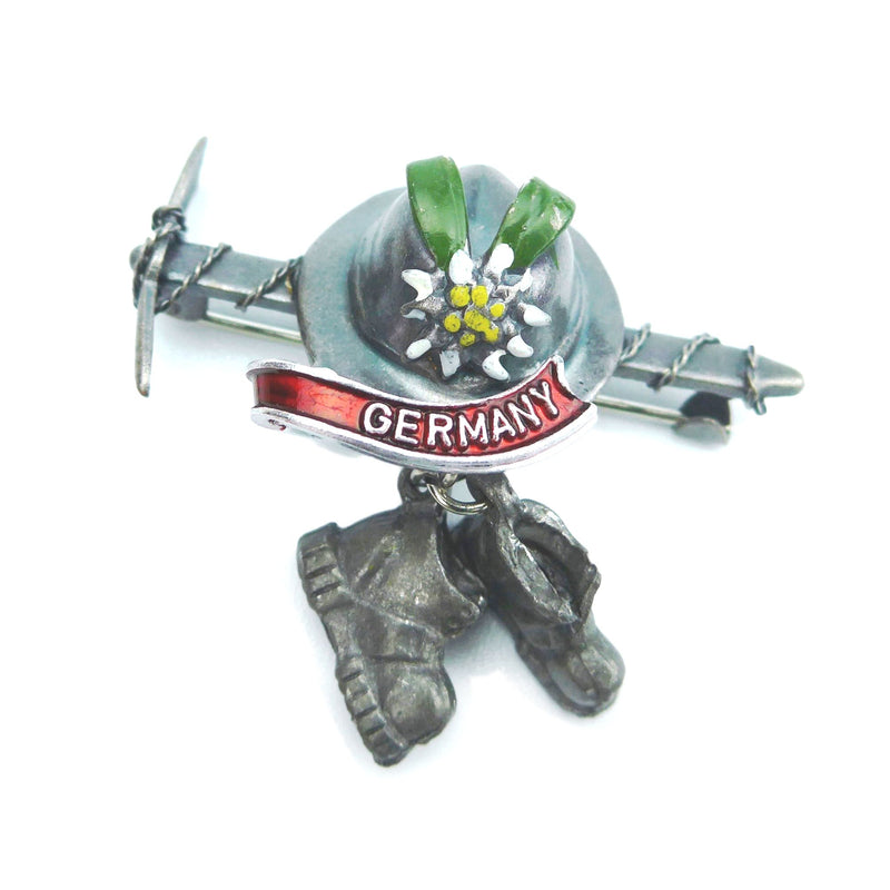 Ice Axe & Hiking Boots German Hat Pin