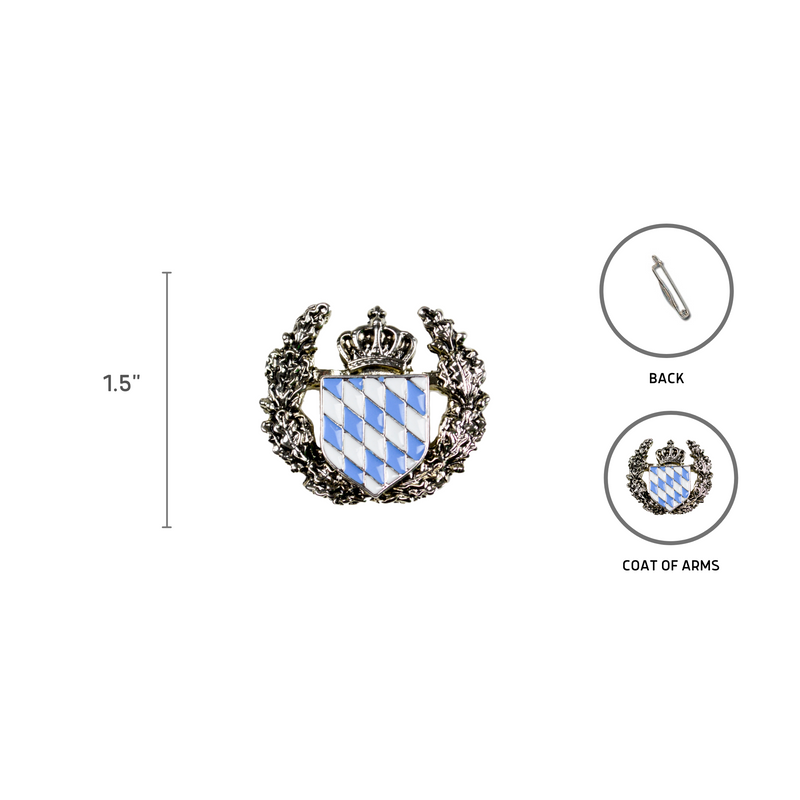 German Themed Bavarian Coat of Arms Hat Pin