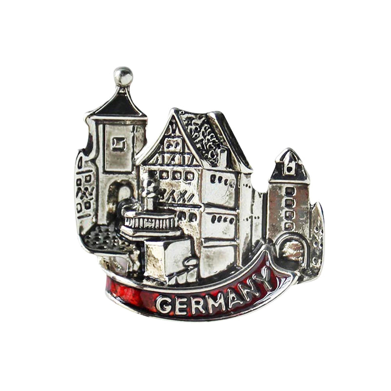 Oktoberfest German Hat Pin Metal Village Scene Germany Banner