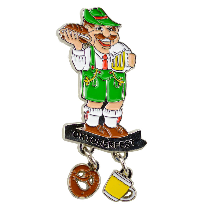 German Oktoberfest Man Beer Mug Metal Hat Pin