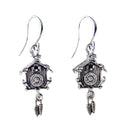 German Cuckoo Clock Pendant Silver Plated Earrings