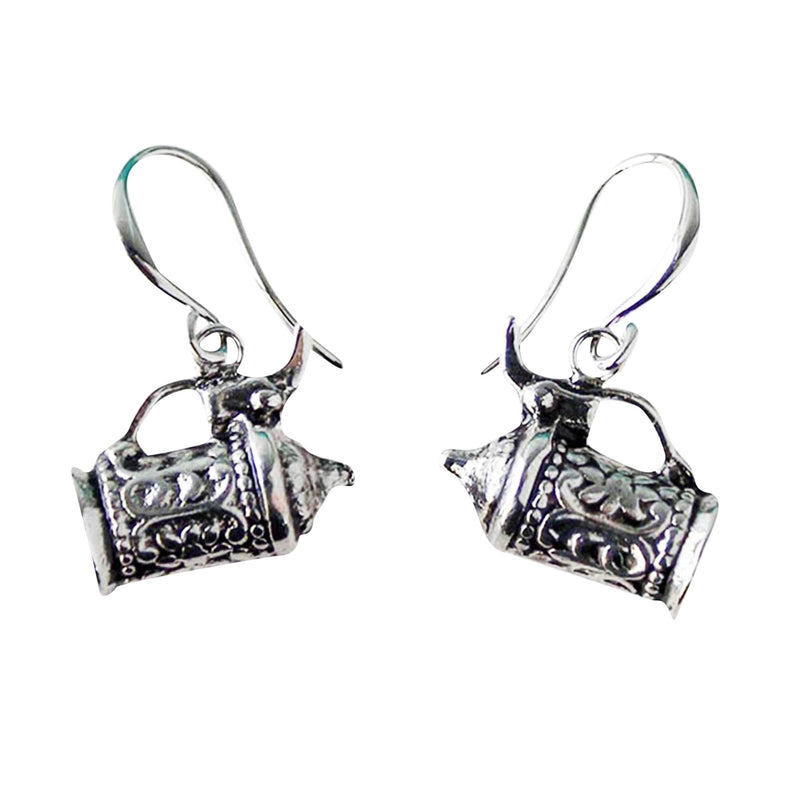 German Beer Stein Pendant Silver Plated Earrings