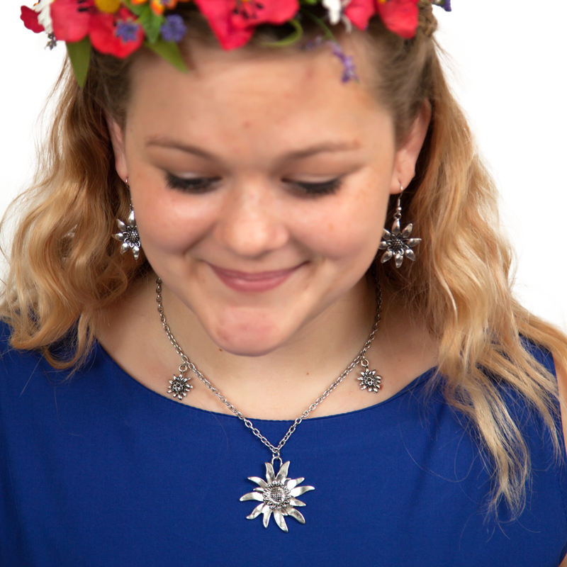 German Edelweiss Necklace - Apparel-Costumes, Edelweiss, German, Germany, Jewelry, Top-GRMN-A - 2
