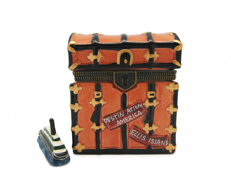 Ellis Island Trunk Treasure Boxes - Collectibles, Figurines, General Gift, Hinge Boxes, Hinge Boxes-General, Home & Garden, Jewelry Holders, Kids, Toys