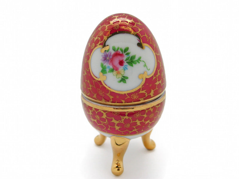 Victorian Antique Egg Jewelry Box Antique Red - Antique Red, Ceramics-Victorian Boxes, Collectibles, Decorations, Deluxe Gold, Desert Rose, General Gift, Home & Garden, Jewelry Holders, Royal Blue, Toys, Victorian
