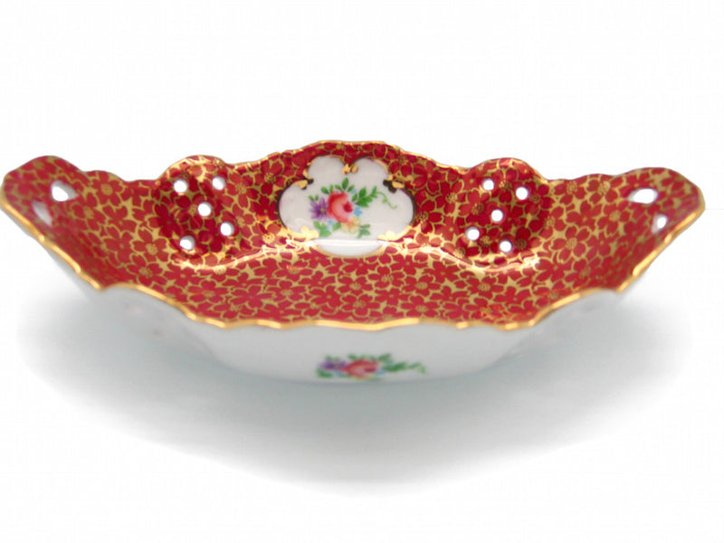 Victorian Antique Dish Jewelry Box Antique Red - Antique Red, Ceramics-Victorian Boxes, Collectibles, Decorations, General Gift, Home & Garden, Jewelry Holders, Royal Blue, Toys, Victorian