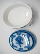 Victorian Antique Oval Jewelry Box Delft Blue - Ceramics-Victorian Boxes, Collectibles, Decorations, General Gift, Home & Garden, Jewelry Holders, Toys, Victorian - 2