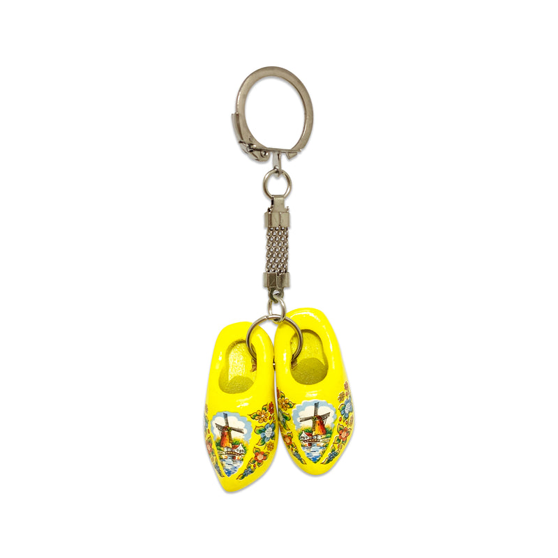 Dutch Wooden Shoes Keychain Natural