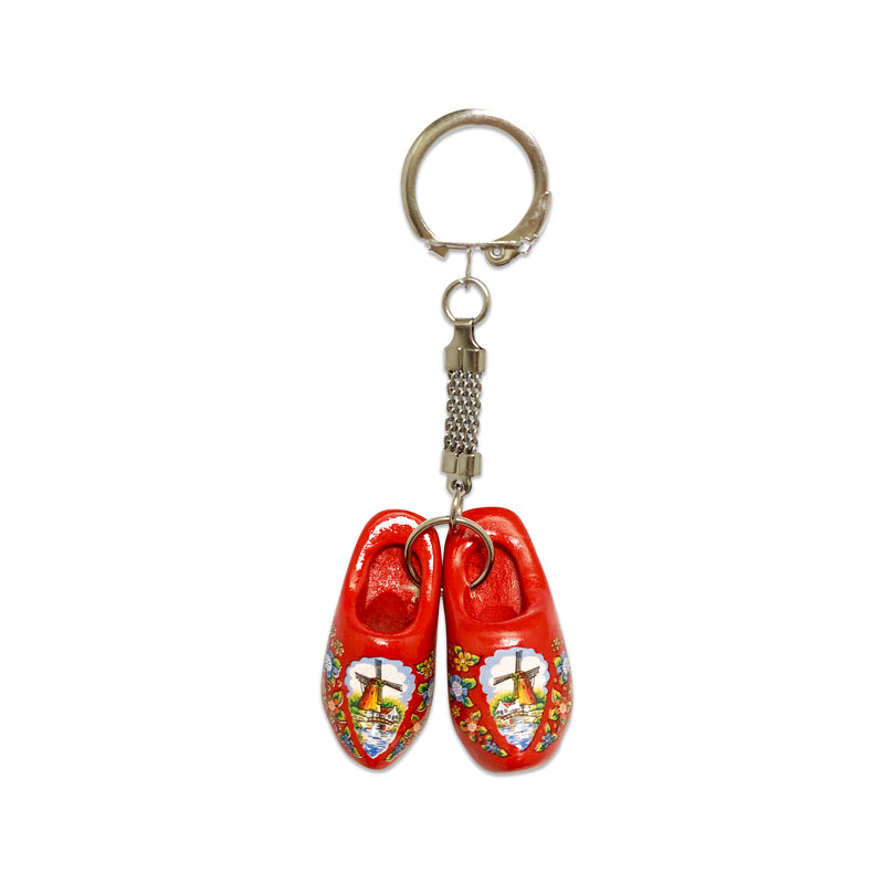 Dutch Wooden Shoes Keychain Natural