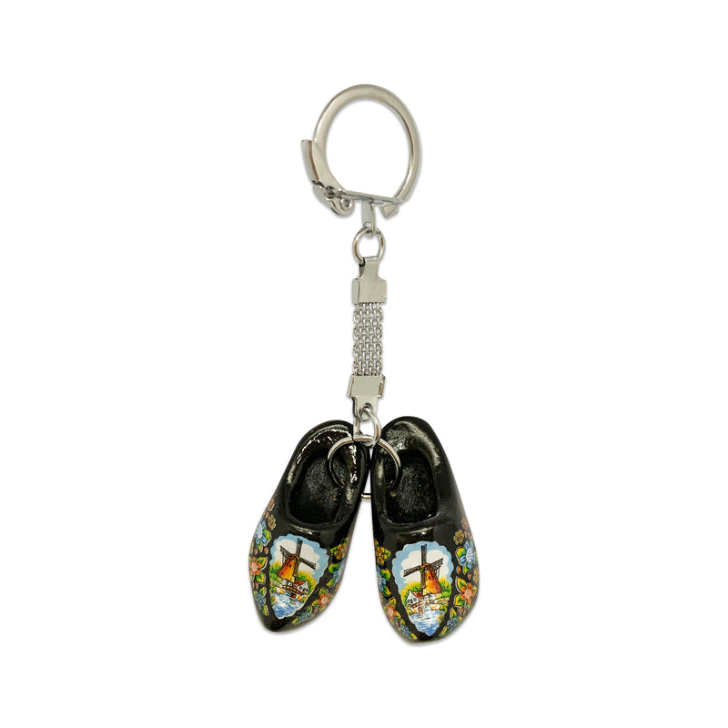 Dutch Wooden Shoes Keychain Natural