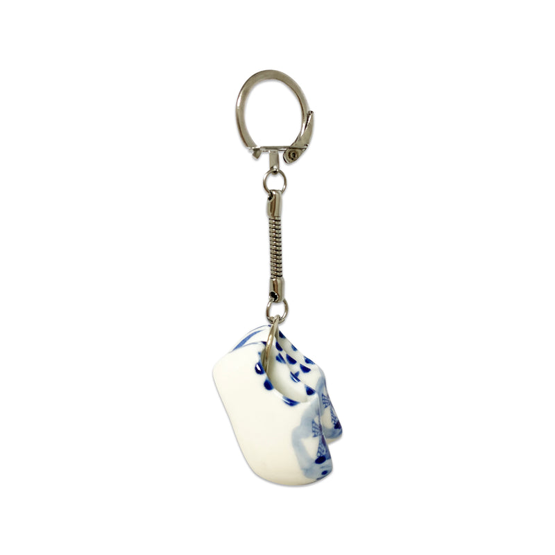 Large Dutch Clogs Delft Ceramic Keychain