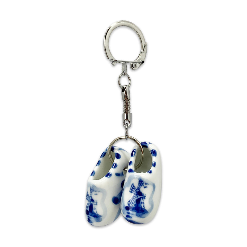 Large Dutch Clogs Delft Ceramic Keychain