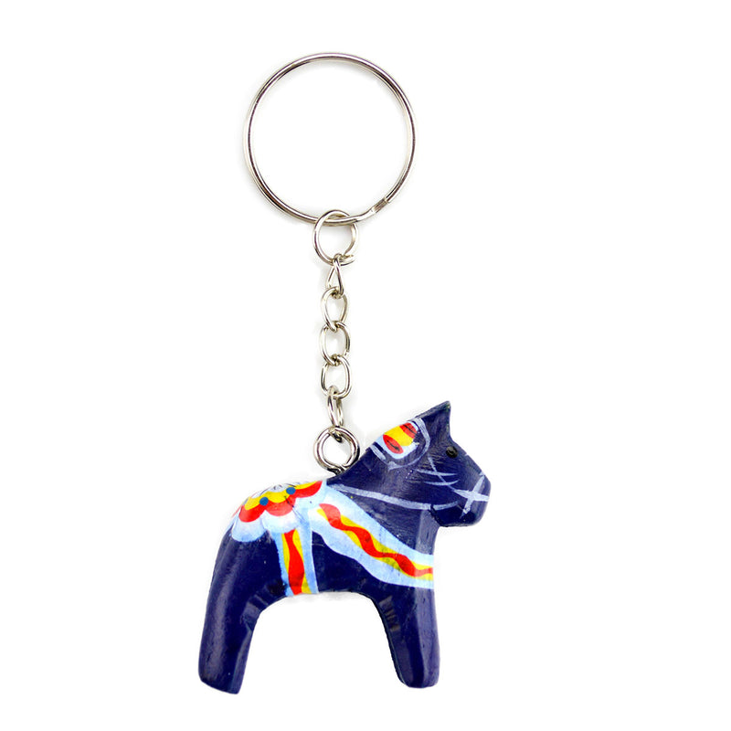 Blue Dala Horse with Key Ring