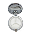 Kissing Couple Metal Round Pill Box Keychain