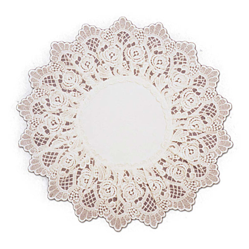 Deluxe Ecru European Lace Rose Wedding Linen Round