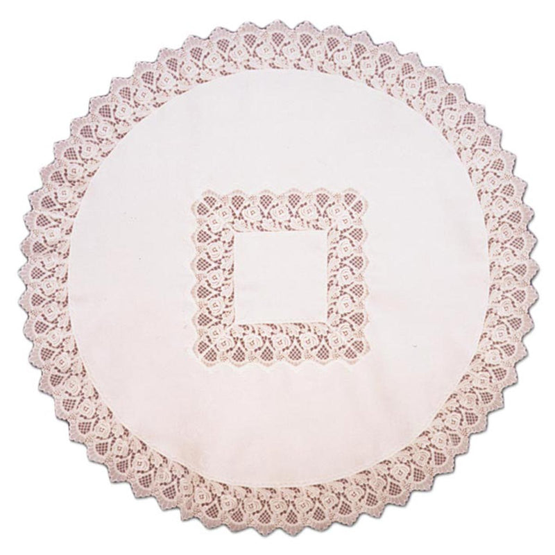 Deluxe Ecru European Lace Rose Wedding Linen Round