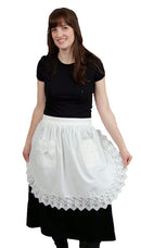 Deluxe Adult Victorian Lace Costume Half Apron White - $20 - $30, Apparel- Aprons - Half, Apparel-Costumes, Apparel-Kitchenware, CT-700, Ecru, General Gift, lace, Top-GNRL-A - 2