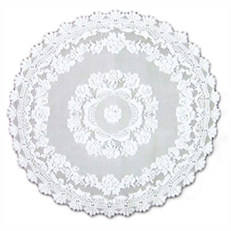 Oktoberfest Alpine Rose Round White Table Linen