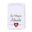"La Mejor Abuela" Regalos para Abuela Spanish Grandmother Red Heart Decorative Print Towel