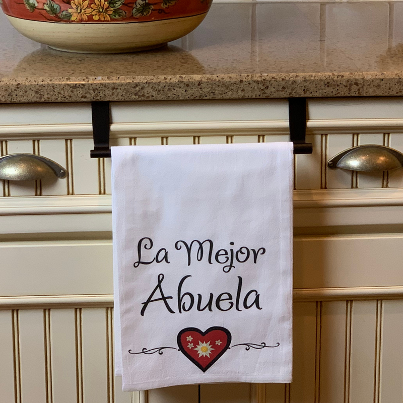 "La Mejor Abuela" Regalos para Abuela Spanish Grandmother Red Heart Decorative Print Towel