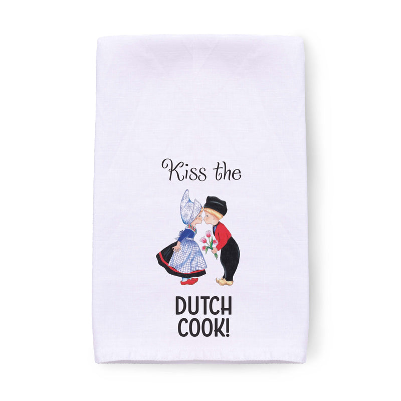 "Kiss the Dutch Cook" Kitchen Gift Decorative Print Towel
