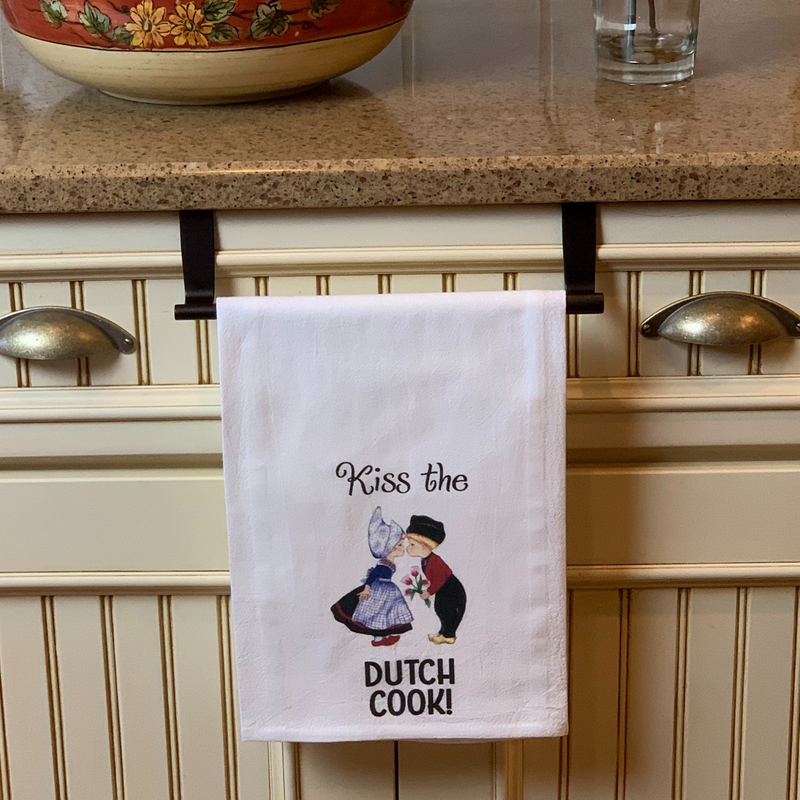 "Kiss the Dutch Cook" Kitchen Gift Decorative Print Towel