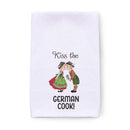 "Kiss the German Cook" Kitchen Gift Decorative Print Towel