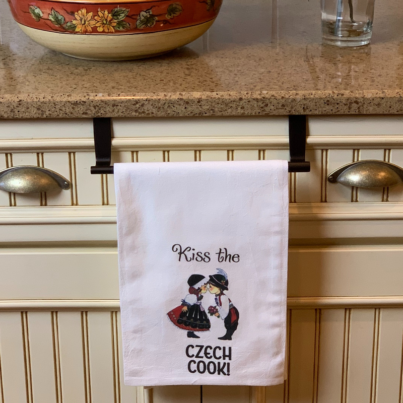 "Kiss the Czech Cook" Kitchen Gift Decorative Print Towel