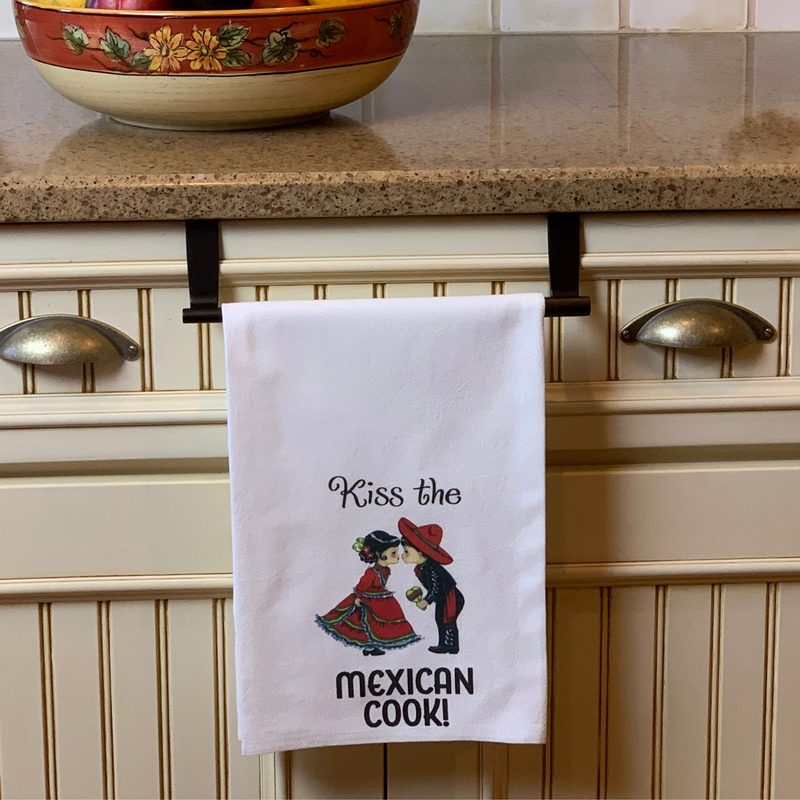 "Kiss the Mexican Cook" Kitchen Gift Decorative Print Towel