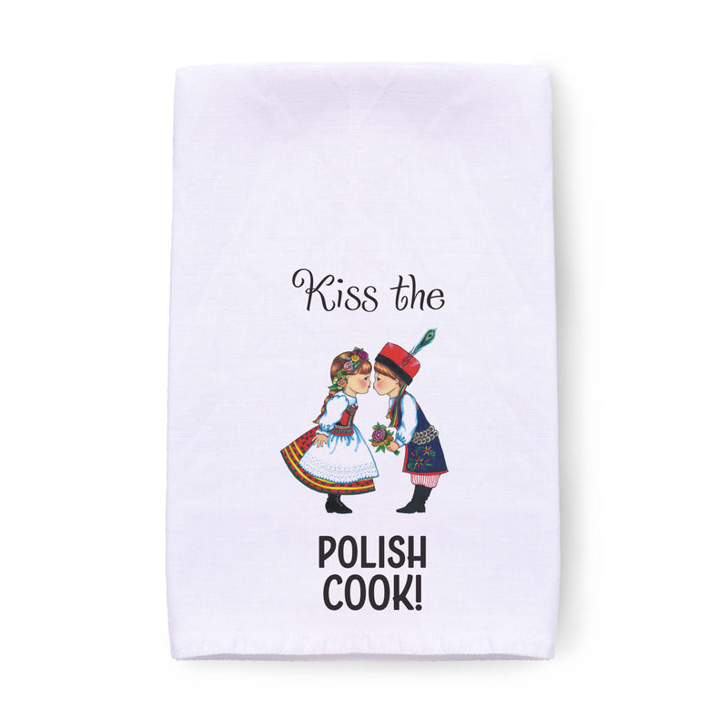 "Kiss the Polish Cook" Kitchen Gift Decorative Print Towel