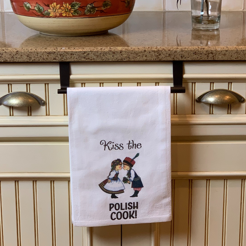 "Kiss the Polish Cook" Kitchen Gift Decorative Print Towel