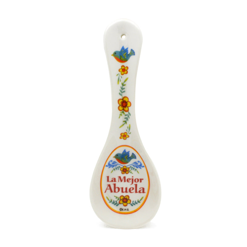 Spanish Ceramic Spoon Rest "La Mejor Abuela Gift"