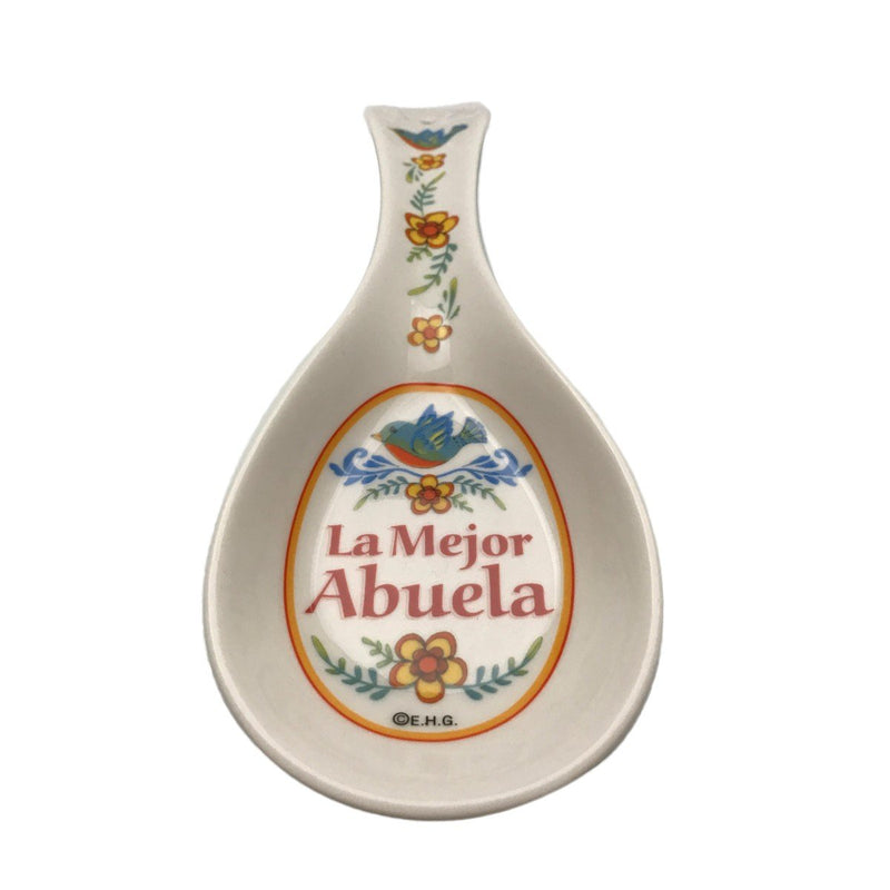 Spanish Ceramic Spoon Rest "La Mejor Abuela Gift"