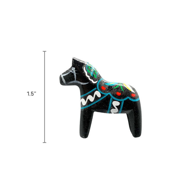 Magnet: Dala Horse Black 2"