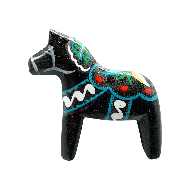 Magnet: Dala Horse Black 2"