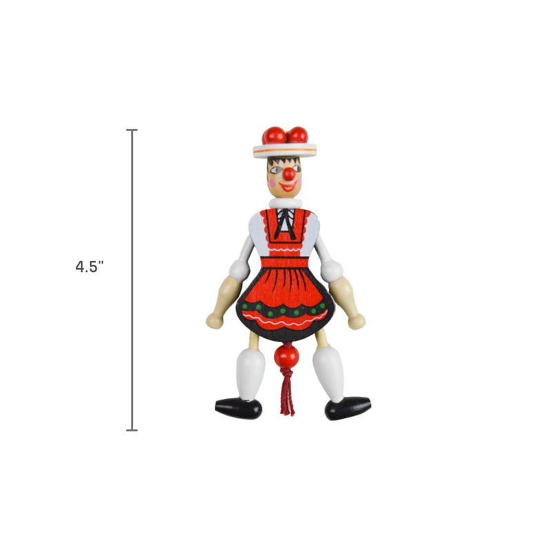 Bavarian Girl Jumping Jack Magnet Toy