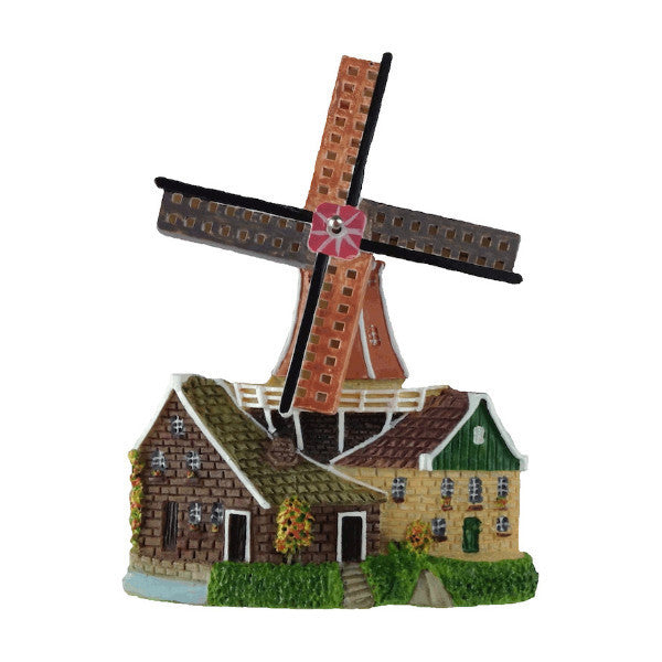 Holland Windmill Souvenir Kitchen Magnet - Collectibles, Dutch, Home & Garden, Kitchen Magnets, Magnets-Dutch, Magnets-Refrigerator, Poly Resin, PS-Party Favors, PS-Party Favors Dutch, Windmills