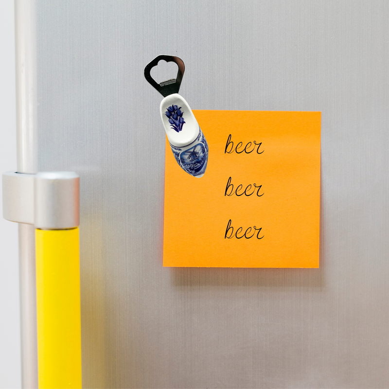 Bottle Opener Refrigerator Magnet Wooden Shoe Delft