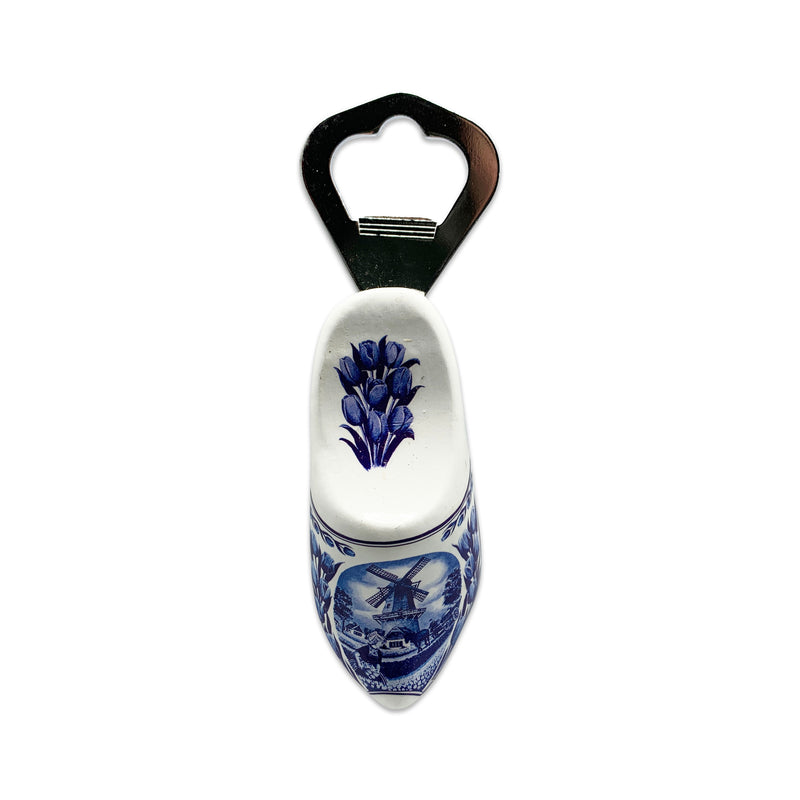 Bottle Opener Refrigerator Magnet Wooden Shoe Delft