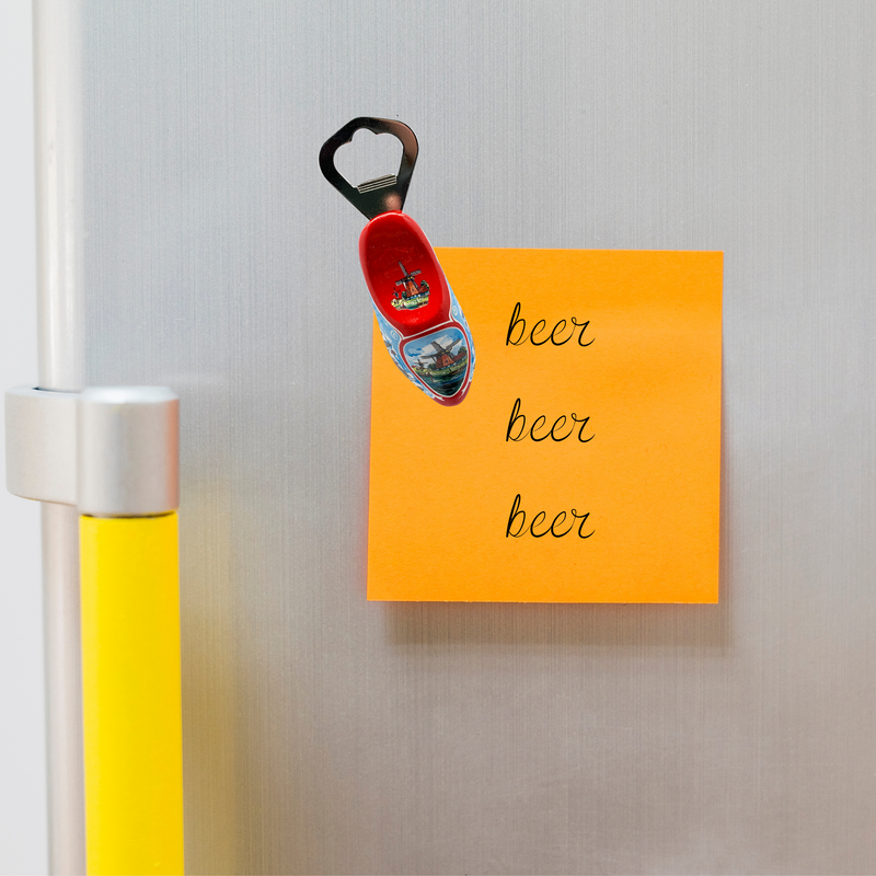 Bottle Opener Refrigerator Magnet Wooden Shoe