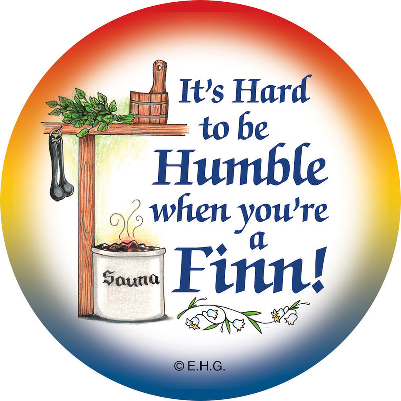 Metal Button  inchesHumble Finn inches - Apparel-Costumes, Festival Buttons, Festival Buttons-Finnish, Finnish, Metal Festival Buttons, PS-Party Favors, PS-Party Favors Finnish, SY: Humble Being Finn