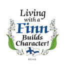 Metal Button  inchesLiving with a Finn inches - Apparel-Costumes, Festival Buttons, Festival Buttons-Finnish, Finnish, Metal Festival Buttons, PS-Party Favors, SY: Living with a Finn - 2